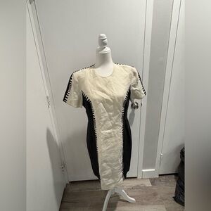 Escada Two-Tone Black and Cream Mini Dress